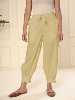 Aravalii - Beige Afghani Pant with Pintex