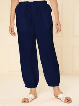 Aravalii - Royal Blue Embroidered Lace Cuff Pant