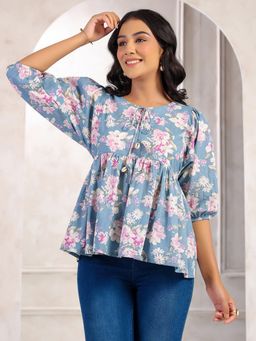 Aravalii - Spring Blossom Peplum Top