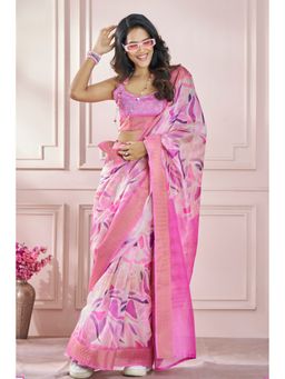 Mysilklove - Lotus Pink Banarasi Silk Saree