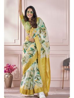 Mysilklove - Sun Yellow Banarasi Silk Saree