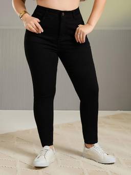 Miss Chase - A+ Curve Collection Plus Size Women Black Skinny Stretchable Denim Jeans