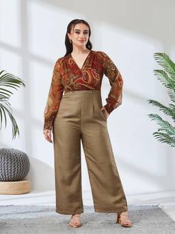 Miss Chase - A+ Curve Collection Plus Size Women Multi-Color Bohemian Jumpsuit