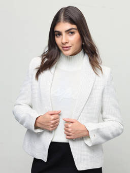 U.S. POLO ASSN. - Women White Tweed Blazer