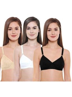 Bodycare - Pack of 3 Premium Perfect Coverage Bra In Black-Skin-White Colour
