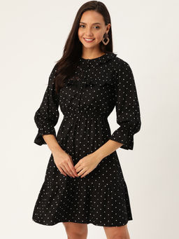 Twenty Dresses by Nykaa Fashion - I Spot You Black Polka Dot Dress
