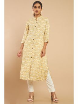 Soch - Women Mustard Printed Kurta