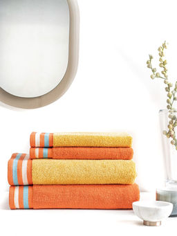 Ddecor Live Beautiful - 500 Gsm Pack Of 2 Bath Towels And 2 Hand Towels Set For Gifting Multi
