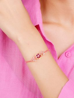 GIVA - Sterling Silver Bhumi Rose Gold Bell Mellow Crest Bracelet For Womens