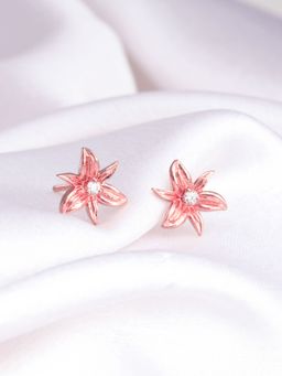GIVA - Sterling Silver Bhumi Rose Gold Trillium Stud Earrings For Womens