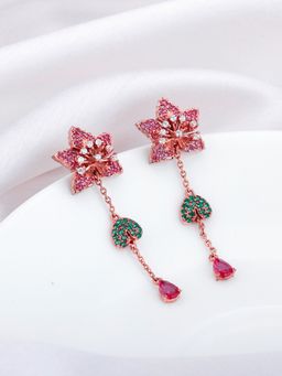 GIVA - Sterling Silver Bhumi Rose Gold Rani Ebony Earrings For Womens