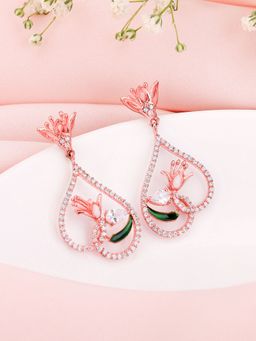 GIVA - Sterling Silver Bhumi Rose Gold Majestic Musli Earrings For Womens