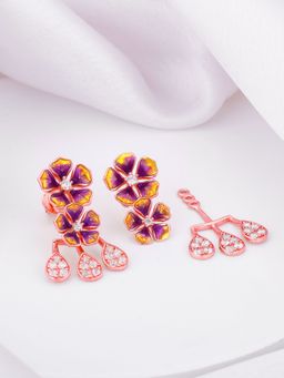 GIVA - Sterling Silver Bhumi Rose Gold Blissful Bell Mellow Earrings For Womens