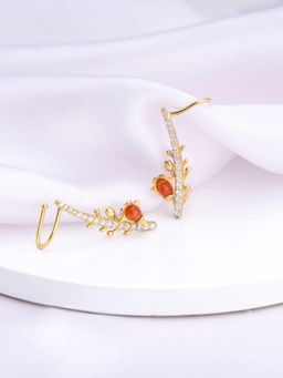 GIVA - Sterling Silver Bhumi Golden Beaming Bell Mellow Climbers For Womens