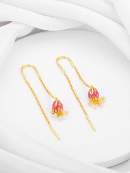 GIVA - Sterling Silver Bhumi Golden Miraculous Mountain Ebony Earrings For Womens