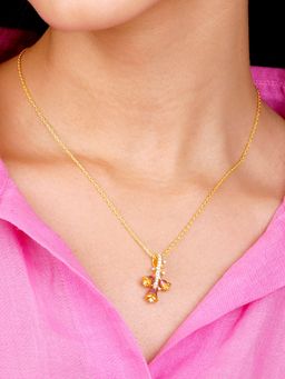 GIVA - Bhumi Golden Bell Mellow Bud Pendant With Link Chain For Womens