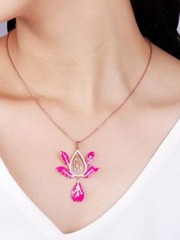 GIVA - Bhumi Rose Gold Wild Mountain Ebony Pendant With Link Chain For Womens