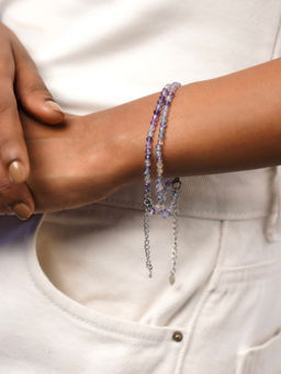 Kastiya Jewels - Handcrafted Multi Fluorite Semi Precious Gemstone Bracelets (Pack of 2)