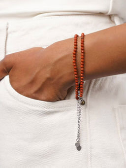 Kastiya Jewels - Handcrafted Red Jasper Semi Precious Gemstone Bracelets (Pack of 2)