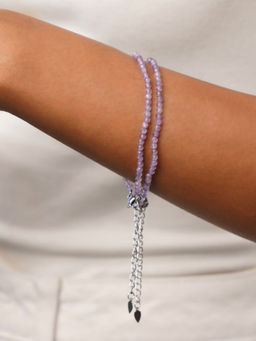 Kastiya Jewels - Handcrafted Amethyst Semi Precious Gemstone Bracelets (Pack of 2)