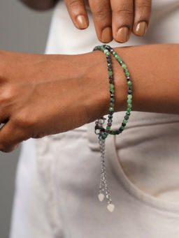 Kastiya Jewels - Handcrafted Ruby Zoisite Semi Precious Gemstone Bracelets (Pack of 2)