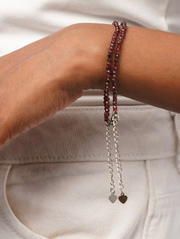 Kastiya Jewels - Handcrafted Garnet Semi Precious Gemstone Bracelets (Pack of 2)