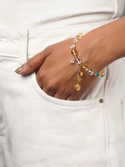 Kastiya Jewels - Handcrafted Citrine and Crystal Semi Precious Gemstone Bracelet