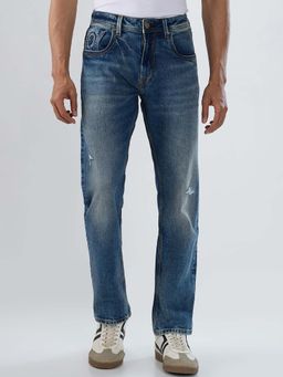 Spykar - Blue Solid/Plain Mid Waist Jeans