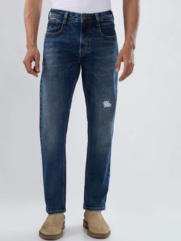 Spykar - Blue Solid/Plain Mid Waist Jeans