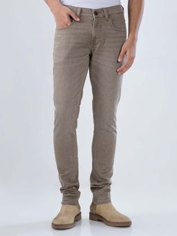 Spykar - Beige Solid/Plain Low Waist Jeans