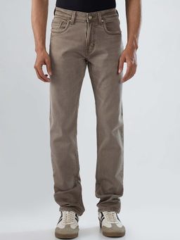 Spykar - Brown Solid/Plain Mid Waist Jeans