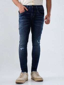 Spykar - Blue Solid/Plain Mid Waist Jeans