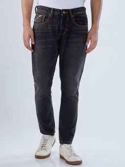 Spykar - Black Solid/Plain Mid Waist Jeans