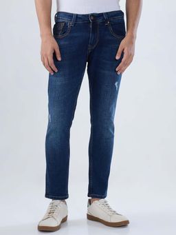 Spykar - Blue Solid/Plain Mid Waist Jeans