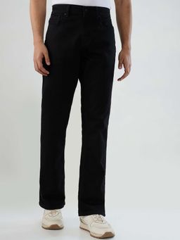 Spykar - Black Solid/Plain Mid Waist Jeans