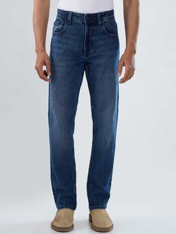 Spykar - Blue Solid/Plain Mid Waist Jeans