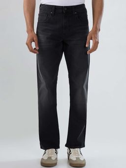Spykar - Black Solid/Plain Mid Waist Jeans