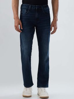 Spykar - Blue Solid/Plain Mid Waist Jeans