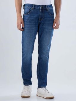 Spykar - Blue Solid/Plain Mid Waist Jeans