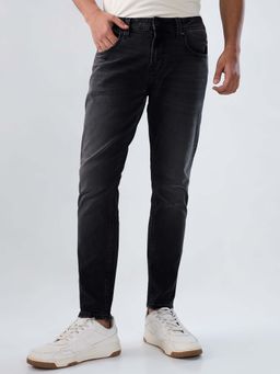 Spykar - Black Solid/Plain Mid Waist Jeans
