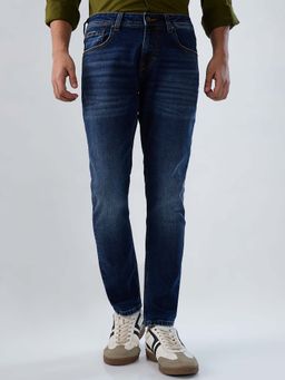 Spykar - Blue Solid/Plain Mid Waist Jeans