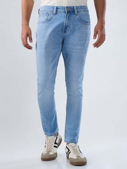 Spykar - Blue Solid/Plain Mid Waist Jeans