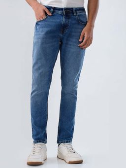 Spykar - Blue Solid/Plain Mid Waist Jeans