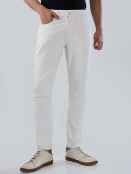 Spykar - White Solid/Plain Mid Waist Jeans