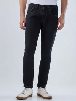 Spykar - Black Solid/Plain Mid Waist Jeans
