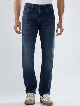 Spykar - Blue Solid/Plain Mid Waist Jeans