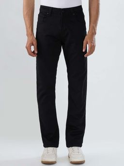 Spykar - Black Solid/Plain Mid Waist Jeans