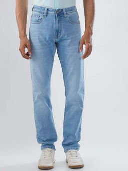 Spykar - Blue Solid/Plain Mid Waist Jeans