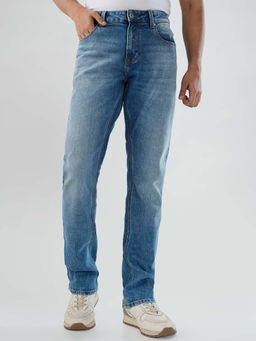 Spykar - Blue Solid/Plain Mid Waist Jeans