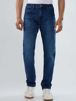 Spykar - Blue Solid/Plain Mid Waist Jeans